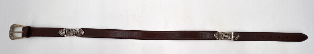 Fossil Belt Women Medium Brown Genuine Leather Silver tone Buckle